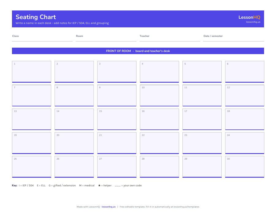 Seating Chart Template preview